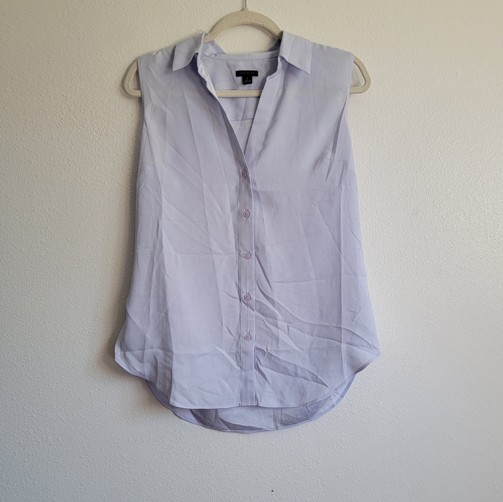 Ann Taylor Sleeveless Button-Up Blouse